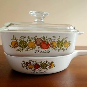 Corningware L'Echalote A-1-B Casserole 1 Quart + Lid & Le Persil P-83 6,5"